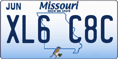 MO license plate XL6C8C