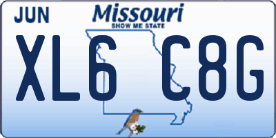 MO license plate XL6C8G