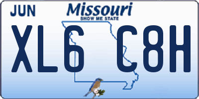 MO license plate XL6C8H