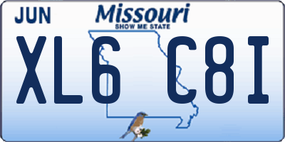 MO license plate XL6C8I