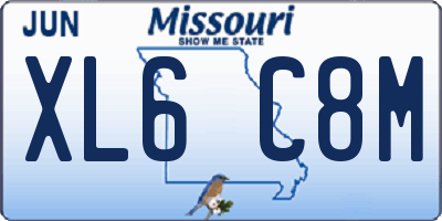 MO license plate XL6C8M