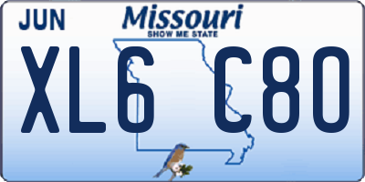MO license plate XL6C8O