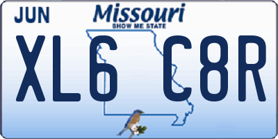 MO license plate XL6C8R