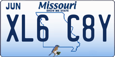 MO license plate XL6C8Y