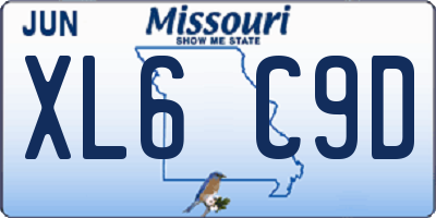 MO license plate XL6C9D