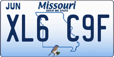 MO license plate XL6C9F