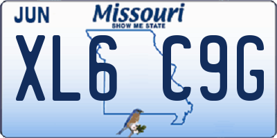 MO license plate XL6C9G