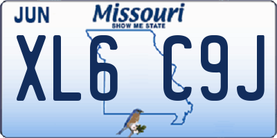 MO license plate XL6C9J