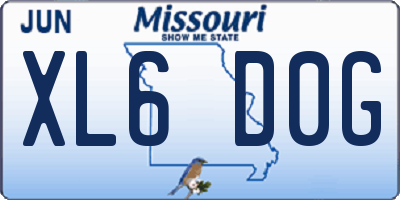 MO license plate XL6D0G