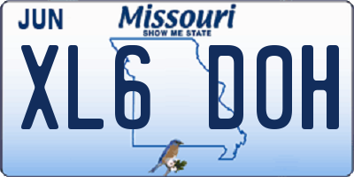 MO license plate XL6D0H