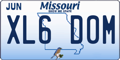 MO license plate XL6D0M