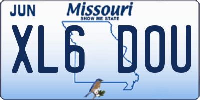 MO license plate XL6D0U