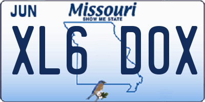 MO license plate XL6D0X