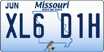 MO license plate XL6D1H