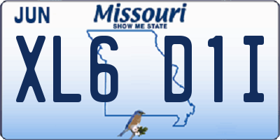 MO license plate XL6D1I