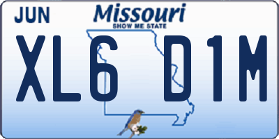 MO license plate XL6D1M