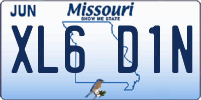 MO license plate XL6D1N