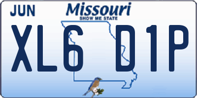 MO license plate XL6D1P
