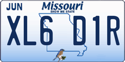 MO license plate XL6D1R