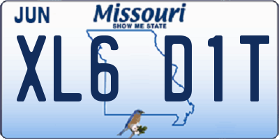 MO license plate XL6D1T
