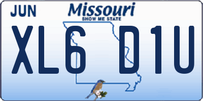 MO license plate XL6D1U