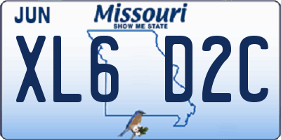 MO license plate XL6D2C