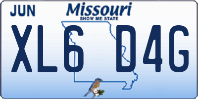 MO license plate XL6D4G