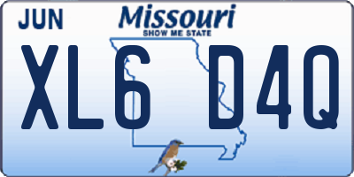 MO license plate XL6D4Q