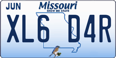 MO license plate XL6D4R