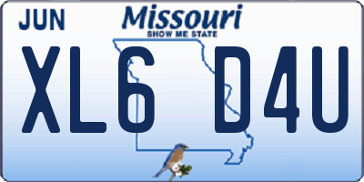 MO license plate XL6D4U