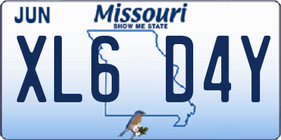 MO license plate XL6D4Y