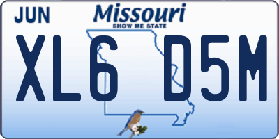 MO license plate XL6D5M