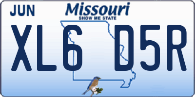 MO license plate XL6D5R