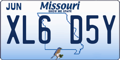 MO license plate XL6D5Y