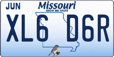 MO license plate XL6D6R