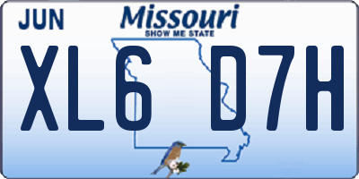 MO license plate XL6D7H