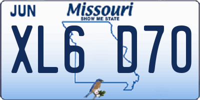 MO license plate XL6D7O