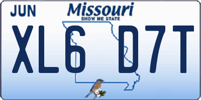 MO license plate XL6D7T