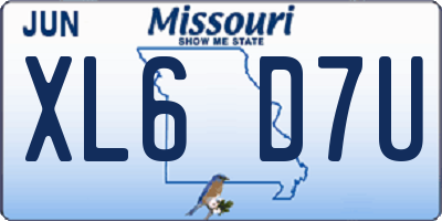 MO license plate XL6D7U