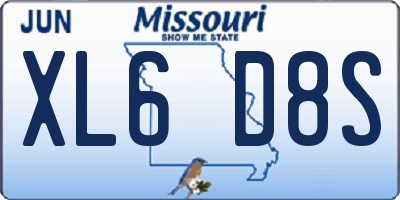 MO license plate XL6D8S