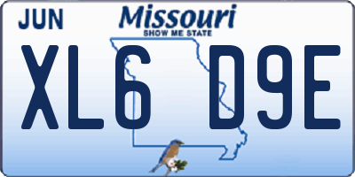 MO license plate XL6D9E