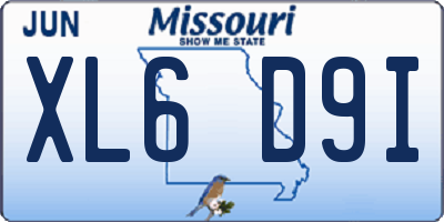 MO license plate XL6D9I