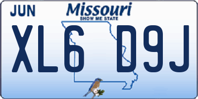 MO license plate XL6D9J