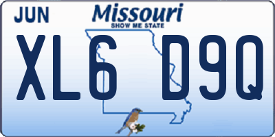 MO license plate XL6D9Q