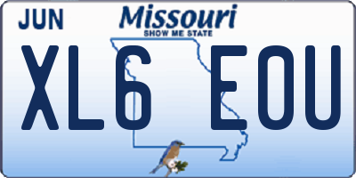 MO license plate XL6E0U