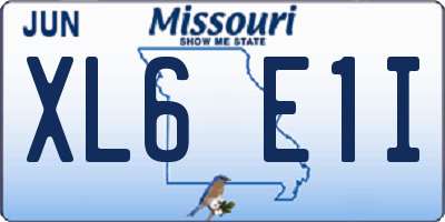 MO license plate XL6E1I