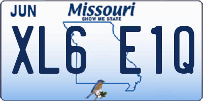 MO license plate XL6E1Q