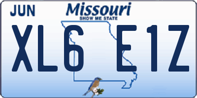 MO license plate XL6E1Z