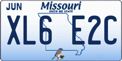 MO license plate XL6E2C