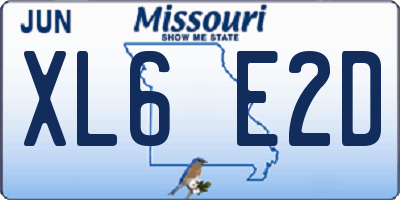 MO license plate XL6E2D